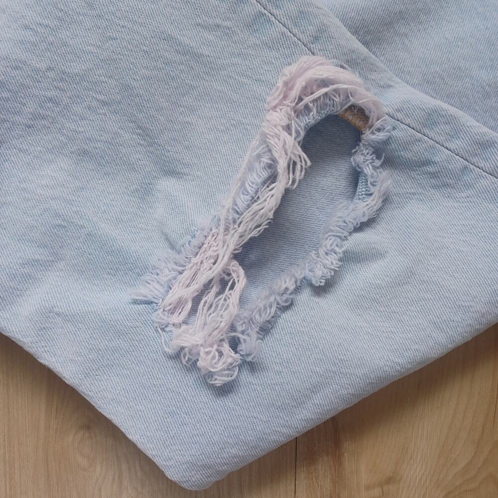 OOAK Custom Light Pink Tinted VTG Levi's 501 Destroyed Jeans 30 - Picture 11 of 16